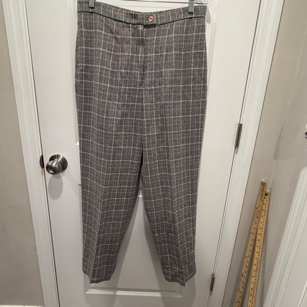 Appleseed's Women Trousers Vintage Plaid Gray 14